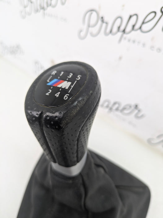 BMW E90 E91 E92 E93 335i 335xi M Sport 6 Speed Manual Transmission Gear Shift Knob & Boot Black Leather 8037308