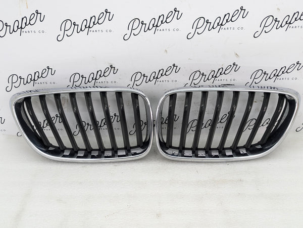 BMW F22 F23 2 Series Pre-LCI Chrome Kidney Grille Set 7295521/7295522 *DAMAGED*