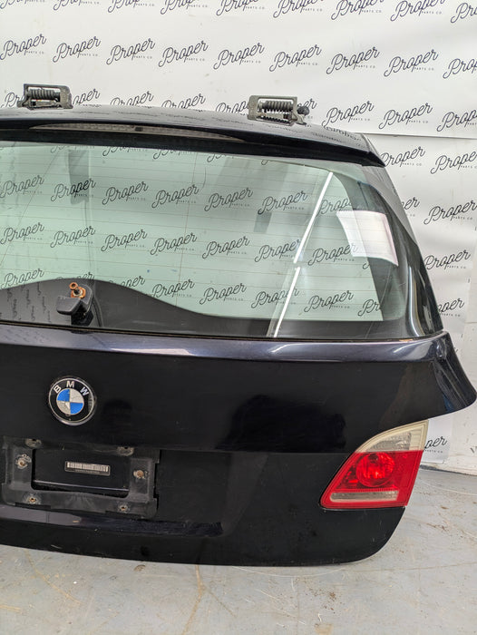 BMW E61 530xi 545xi 525xi Wagon Rear Hatch Trunk Lid W/Lift Glass & Spoiler Carbon Black 41627130799