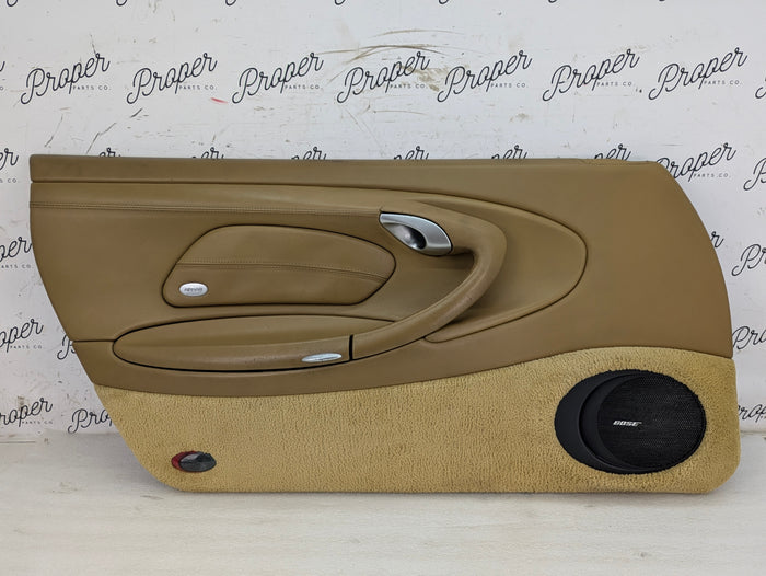 Porsche 996.2 911 Carrera 4 Cabriolet Convertible Left/Driver Side Front Interior Door Panel Savanna Beige Leather 99655532100/99655583300