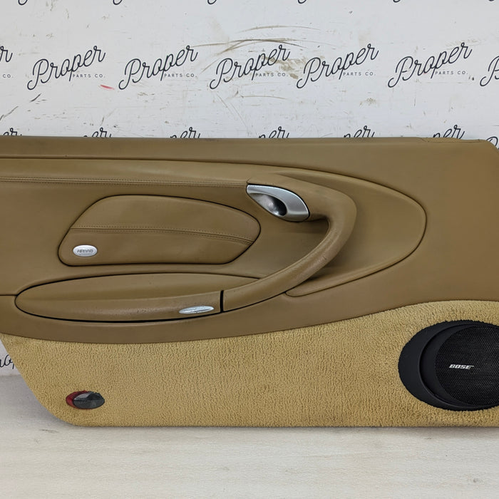 Porsche 996.2 911 Carrera 4 Cabriolet Convertible Left/Driver Side Front Interior Door Panel Savanna Beige Leather 99655532100/99655583300