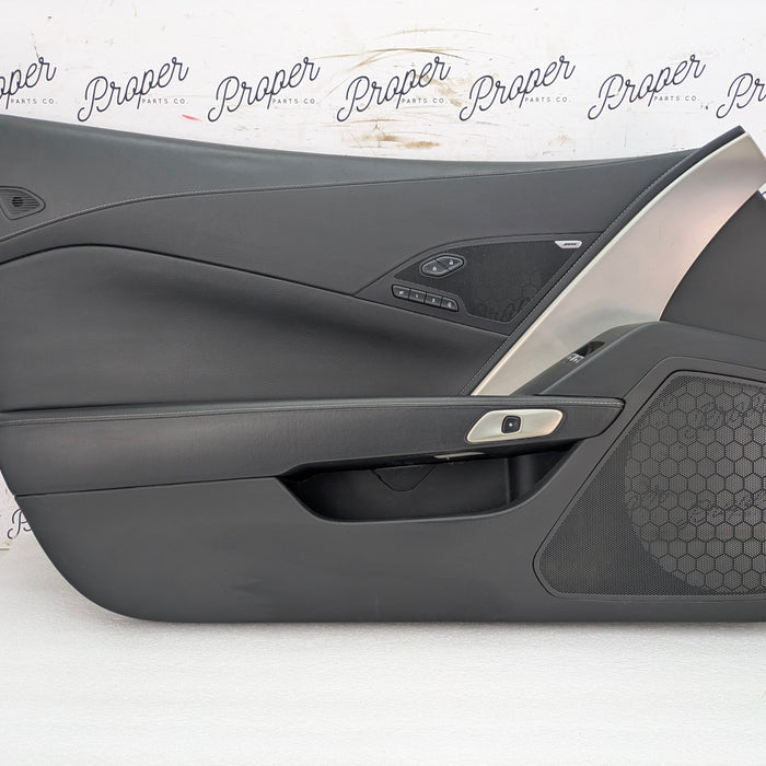 Chevrolet C7 Corvette Stingray Z51 Left/Driver Side Jet Black Leather Door Panel Card