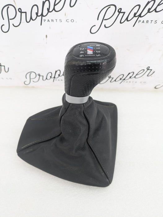 BMW E90 E91 E92 E93 335i 335xi M Sport 6 Speed Manual Transmission Gear Shift Knob & Boot Black Leather 8037308