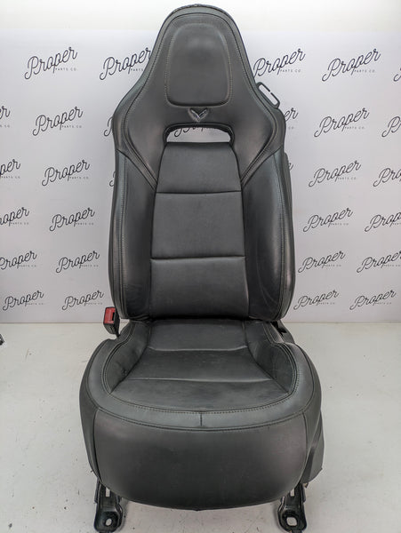 Chevrolet C7 Corvette Stingray Z51 2LT Left/Driver Side GT Milano Leather Heated & Vented Seat Jet Black (195) *DAMAGED*