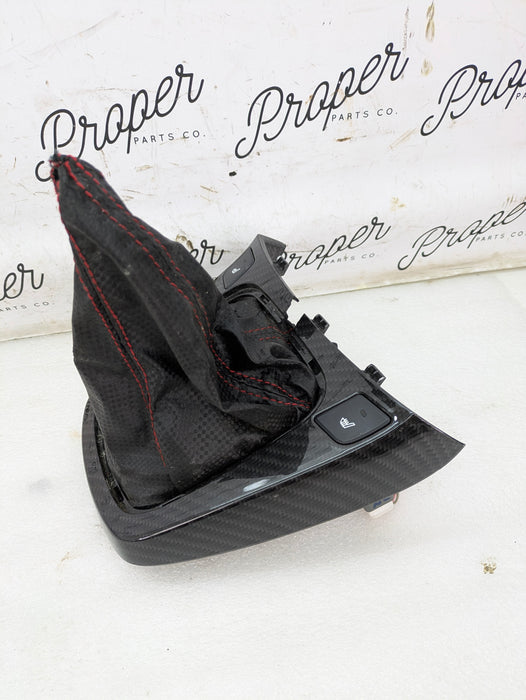 Hyundai BK1/BK2 Genesis Coupe Automatic Shifter Trim & Shift Boot Carbon Fiber 84650-2M000 *Damage*
