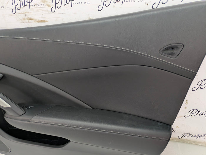 Chevrolet C7 Corvette Stingray Z51 Right/Passenger Side Jet Black Leather Door Panel Card