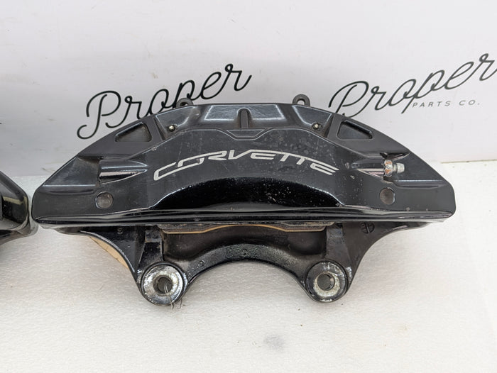 Chevrolet C7 Corvette Z51 Front Left/Right Black Brembo Brake Calipers Pair 22847805/22847810
