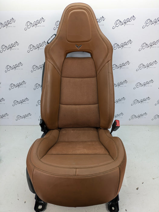 Chevrolet C7 Corvette Stingray 3LT Right/Passenger Side GT Napa Leather Heated & Vented Seat Kalahari Brown (346) *DAMAGED*