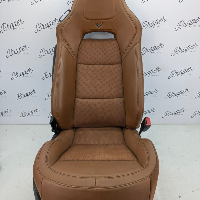 Chevrolet C7 Corvette Stingray 3LT Right/Passenger Side GT Napa Leather Heated & Vented Seat Kalahari Brown (346) *DAMAGED*