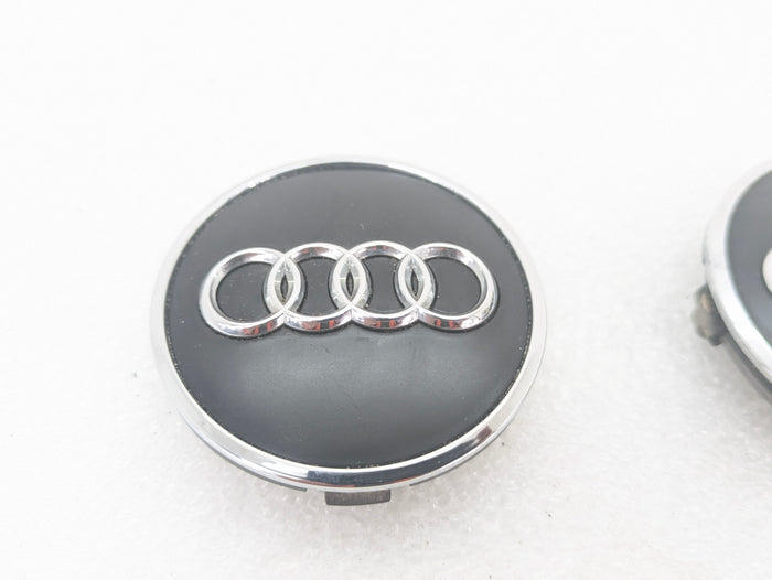 Audi 8V RS3 Black & Chrome Wheel Rim Center Caps 8W0601170