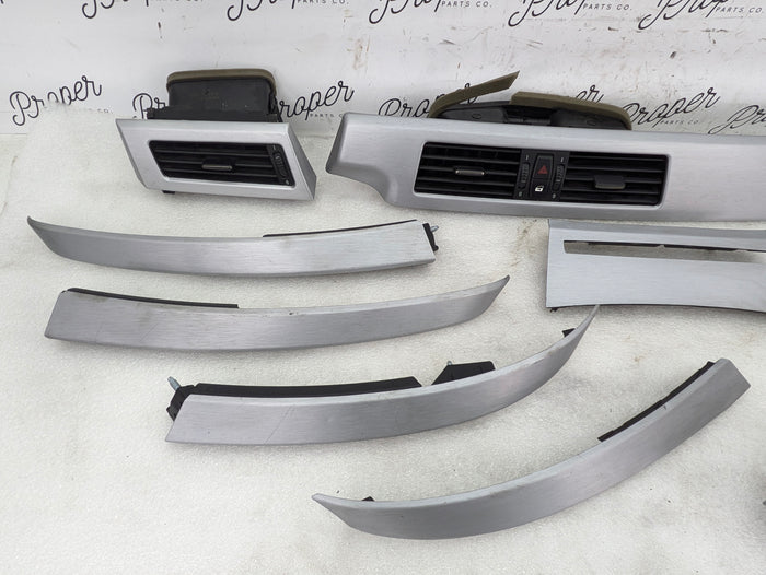 BMW E60 E61 M5 550i 535xi 530xi 525xi Aluminum Shadow Interior Console Door Vent Trim Set