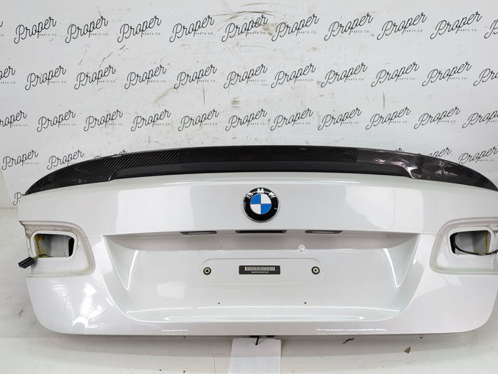 BMW E92 335xi 335is 335i 328xi 328i LCI Trunk Lid W/Aftermarket Spoiler Mineral White (A96) 41627254428