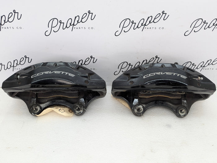 Chevrolet C7 Corvette Z51 Front Left/Right Black Brembo Brake Calipers Pair 22847805/22847810
