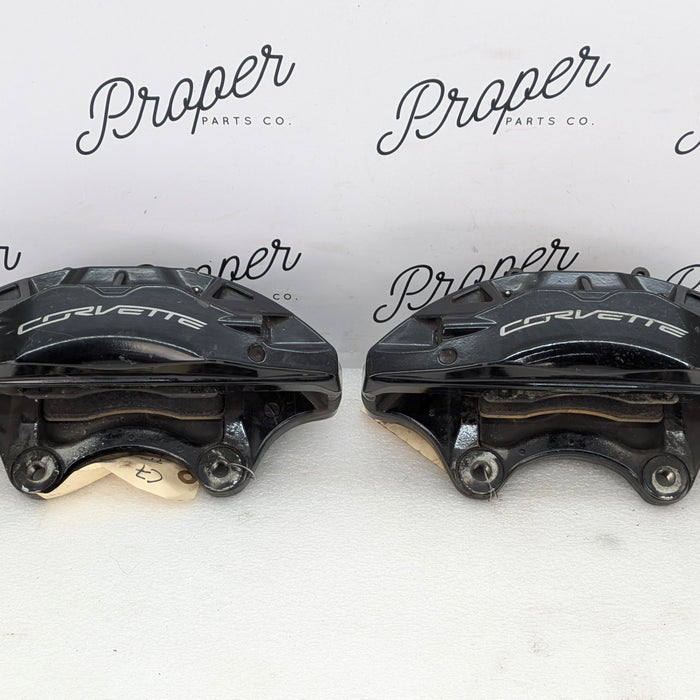 Chevrolet C7 Corvette Z51 Front Left/Right Black Brembo Brake Calipers Pair 22847805/22847810
