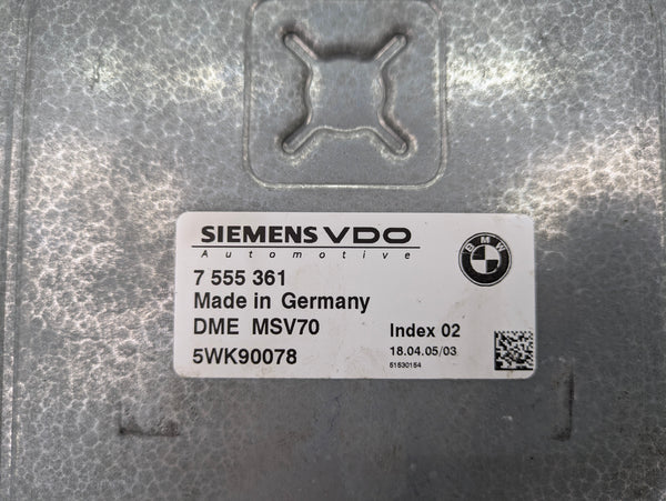 BMW E61 530xi N52 MSV70 DME Engine ECU Computer Control Module 7556658