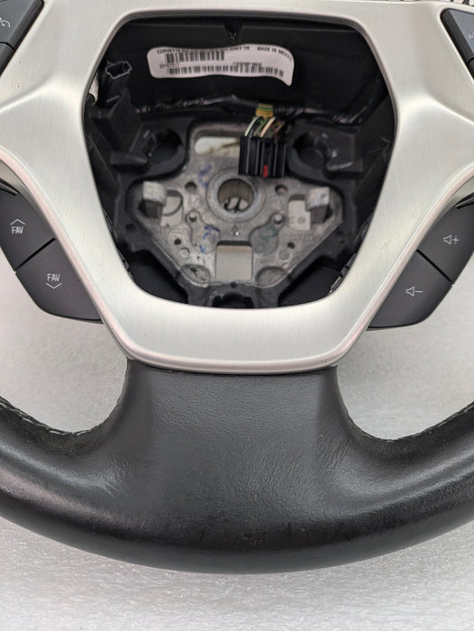 Chevrolet C7 Corvette Stingray Z51 Automatic Jet Black Leather/Grey Stitching Steering Wheel W/Paddle Shifters 23167317 *DAMAGED*
