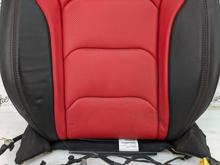 2018 Chevrolet 6th Gen Camaro 2SS Front Right/Passenger Side Rear Upper Seat Back Cushion/Headrest Leather Black & Adrenaline Red (H16)