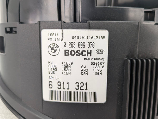 BMW E46 330Ci Coupe/Convertible JAPAN Grey Face Silver Ring Speedometer Automatic KMH Gasoline Instrument Gauge Cluster 6911321