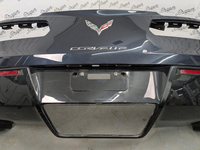Chevrolet C7 Corvette Stingray Z51 Upper Rear Bumper Cover W/Lower Diffuser Night Race Blue Metallic (GXH) 84411653 *DAMAGED*