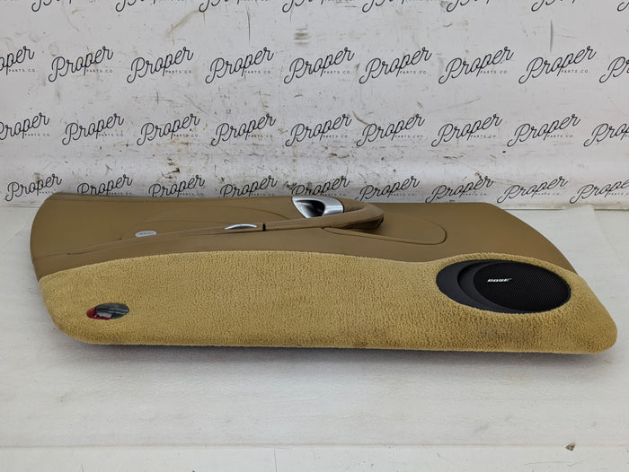 Porsche 996.2 911 Carrera 4 Cabriolet Convertible Left/Driver Side Front Interior Door Panel Savanna Beige Leather 99655532100/99655583300