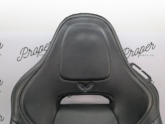 Chevrolet C7 Corvette Stingray Z51 2LT Left/Driver Side GT Milano Leather Heated & Vented Seat Jet Black (195) *DAMAGED*
