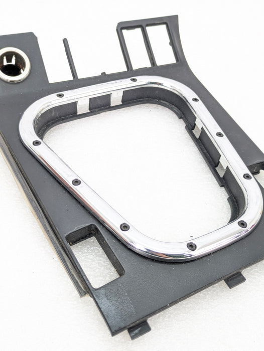 BMW Z3 Center Console Trim Cover Panel Black w/ Chrome Trim 2491395 *Damaged*