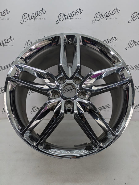 Chevrolet C7 Corvette Stingray Rear Rim Wheel Chrome Split 5-Spoke 20"x10" 20986480 *DAMAGED*