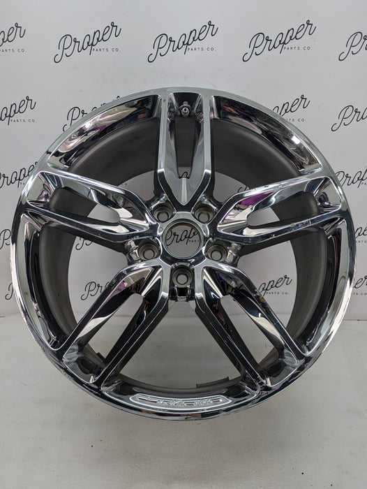 Chevrolet C7 Corvette Stingray Rear Rim Wheel Chrome Split 5-Spoke 20