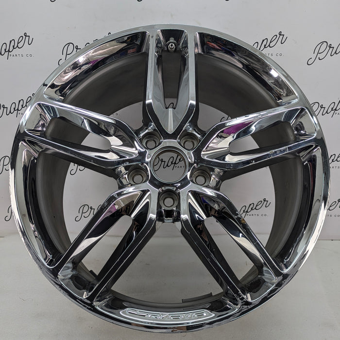 Chevrolet C7 Corvette Stingray Rear Rim Wheel Chrome Split 5-Spoke 20