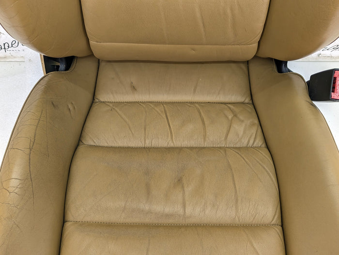 Porsche 996.2 911 Carrera 4 Front Left/Right Seats Savanna Beige Leather W/Porsche Crest