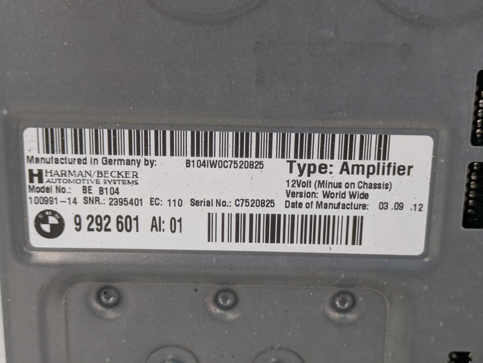BMW F30 F31 F32 F33 F34 F36 335xi 330xi 340xi 328xi 320xi Pre-LCI Harman Kardon Amplifier 9292601