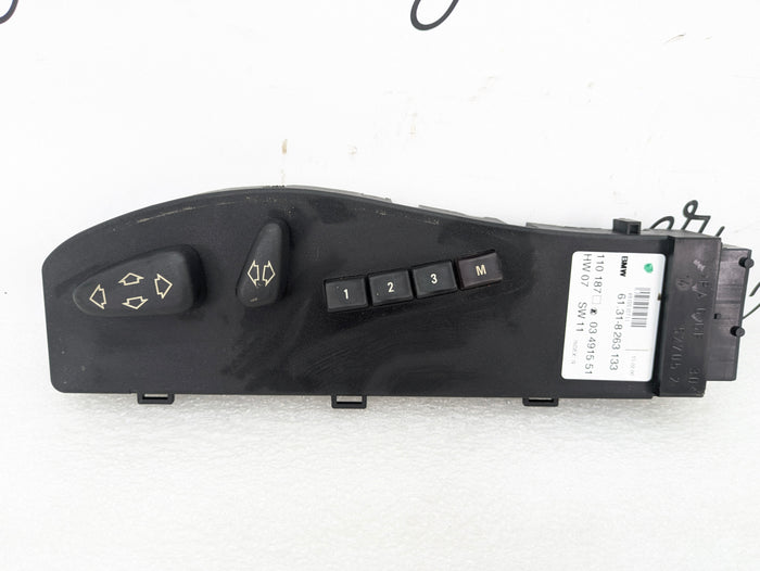 BMW E46 M3 330ci 328ci 325ci 323ci 320i Driver Left Power Seat Adjustment Control Switch Panel 8263133