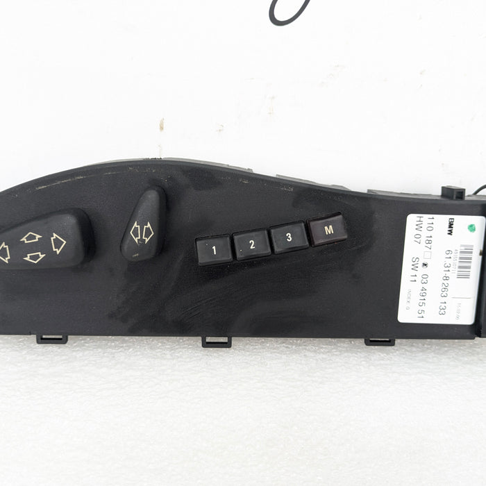 BMW E46 M3 330ci 328ci 325ci 323ci 320i Driver Left Power Seat Adjustment Control Switch Panel 8263133