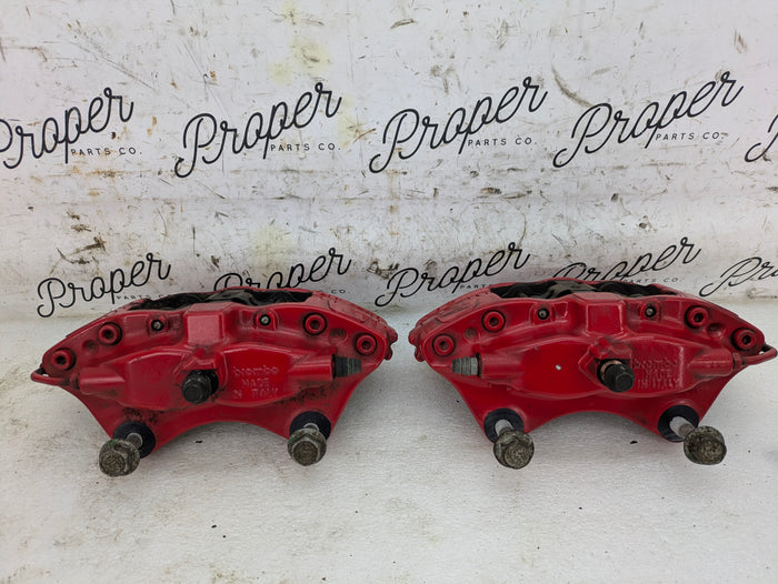 2015 Chevrolet 5th Gen Camaro 2SS Oem Brembo Rear Left & Right Brake Caliper Set Pair Red Performance Upgrade Kit 84300395