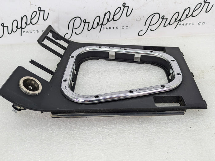 BMW Z3 Center Console Trim Cover Panel Black w/ Chrome Trim 2491395 *Damaged*