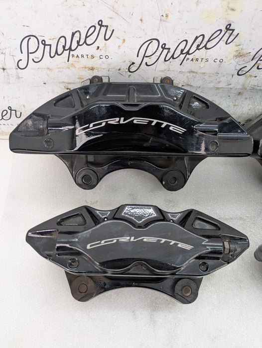 Chevrolet C7 Corvette Stringray Z51 Front & Rear Brembo Calipers Set Black 22847810/22847805/84089131/84089127