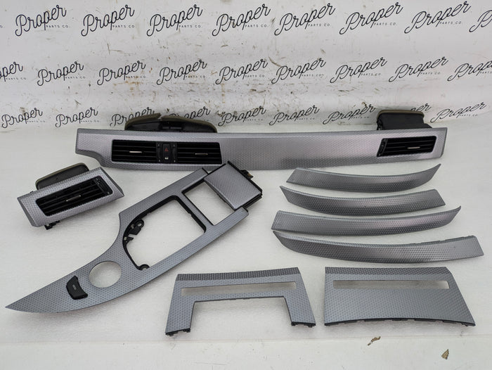 BMW E60 E61 530xi Aluminum Cube Pure Interior Trim Set 10 Pieces