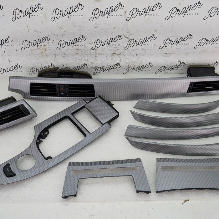 BMW E60 E61 530xi Aluminum Cube Pure Interior Trim Set 10 Pieces