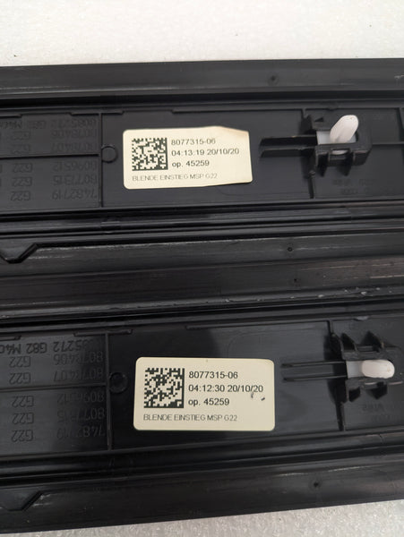 BMW G22 430ix 440ix M Sport Left/Right Driver/Passenger Door Sill Trim Set Pair 8077315 *DAMAGED*