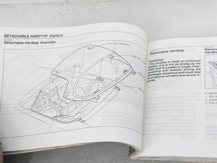 1990 Mazda NA MX-5 Miata Original Owners Manual 8A24-EC-89L