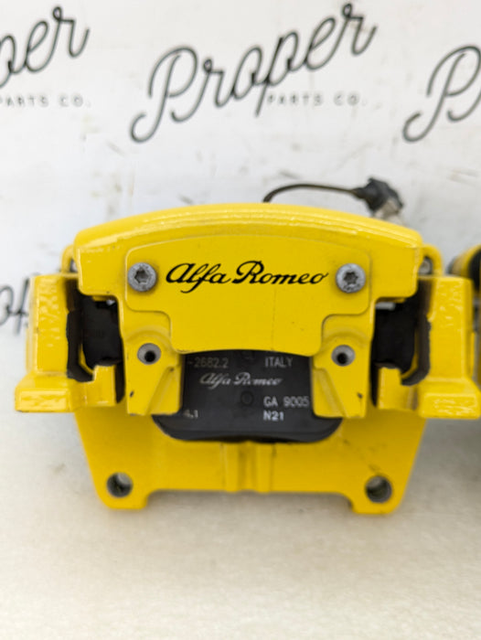 2018-2024 Alfa Romeo Stelvio 2.0 Brembo Rear Caliper Set Left Right Yellow Electronic