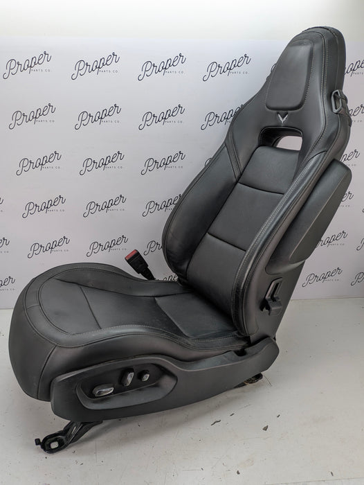 Chevrolet C7 Corvette Stingray Z51 2LT Left/Driver Side GT Milano Leather Heated & Vented Seat Jet Black (195) *DAMAGED*