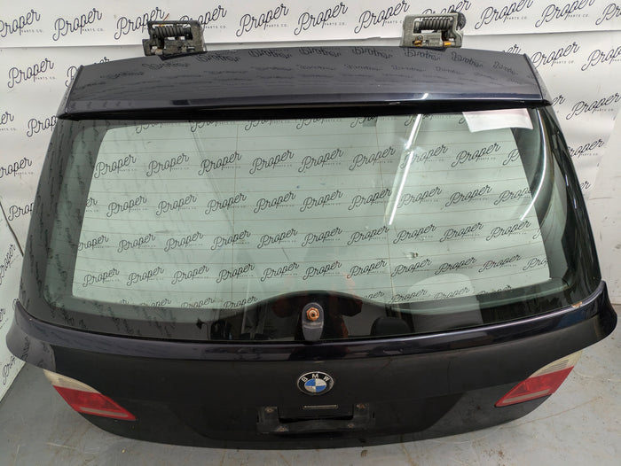 BMW E61 530xi 545xi 525xi Wagon Rear Hatch Trunk Lid W/Lift Glass & Spoiler Carbon Black 41627130799