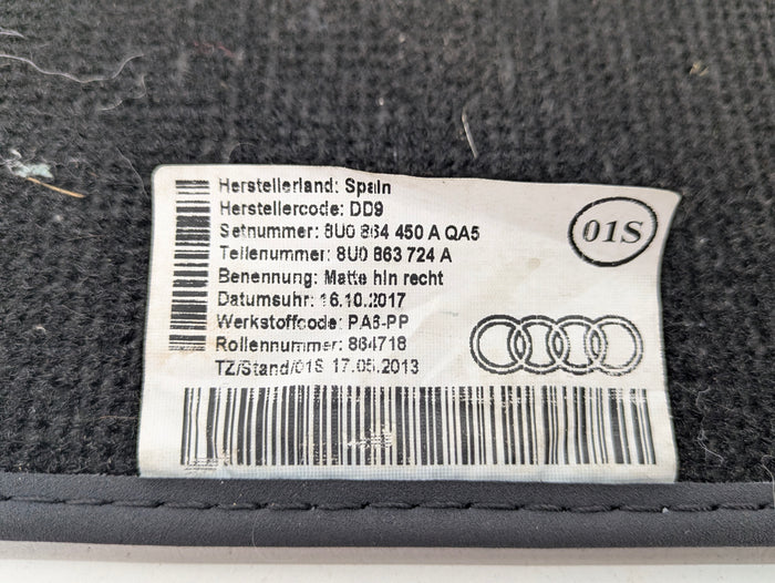 2015-2018 Audi 8U Q3 Interior Carpet Floor Mat Black Set Of 4 8U1863714A *Damaged*