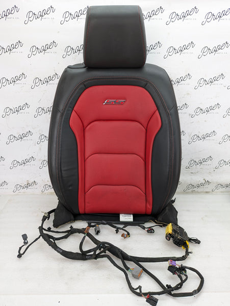 2018 Chevrolet 6th Gen Camaro 2SS Front Right/Passenger Side Rear Upper Seat Back Cushion/Headrest Leather Black & Adrenaline Red (H16)