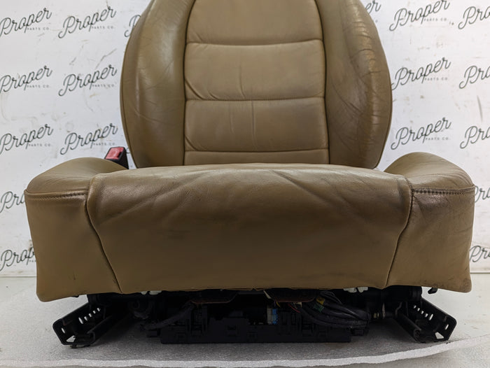 Porsche 996.2 911 Carrera 4 Front Left/Right Seats Savanna Beige Leather W/Porsche Crest