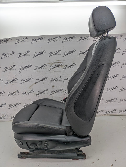 BMW E90 E91 3 Series Driver & Passenger Front Black Leather Sport Seats
