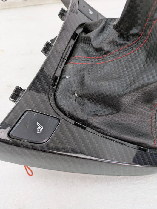 Hyundai BK1/BK2 Genesis Coupe Automatic Shifter Trim & Shift Boot Carbon Fiber 84650-2M000 *Damage*