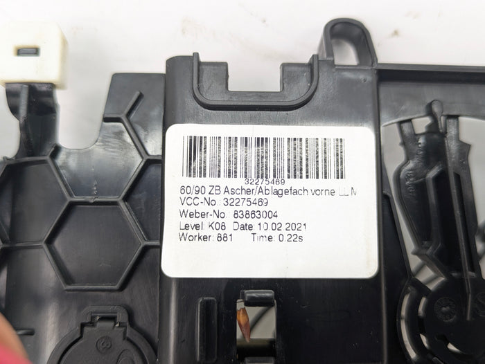 2021 Volvo V60 T6 R-Design Center Console Storage W/12V Power Outlet & Silver Trim 31398028/32275471