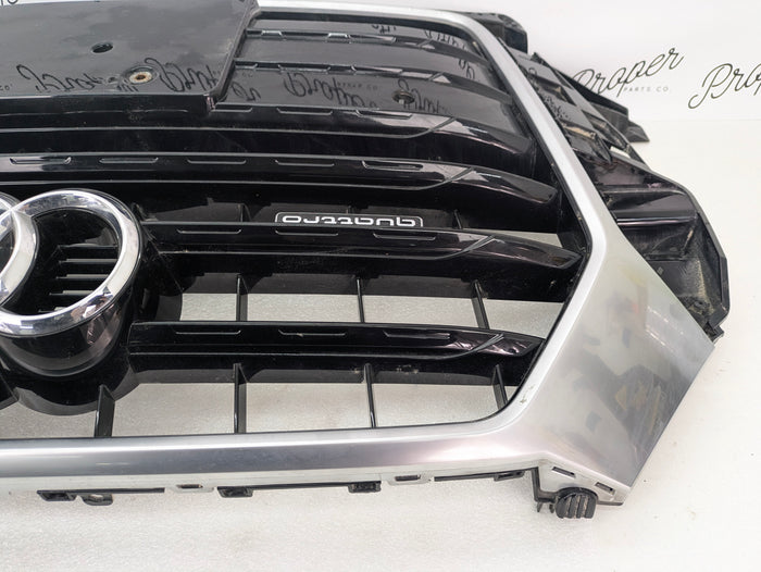 2016-2018 Audi 8U Q3 Facelift Front Center Bumper Grille Black & Chrome 8U0853653M